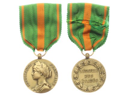 Francie, AE Medaile pro uprchlíky (Médaille des Évadés), stuha, stav 1/1/1
