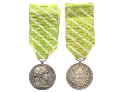 Francie, AE Čestná medaili pro zaměstnance obcí z roku 1921, udělované Ministerstvem vnitra, stav 1/1/1