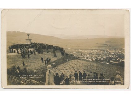 28 - Klatovsko, Šumava, oživený pohled z Žižkova vrchu, cca 1928