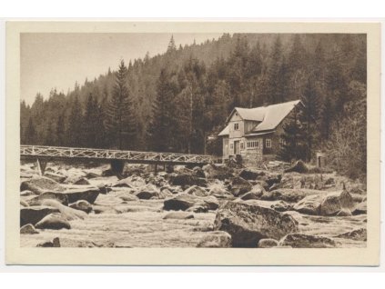 28 - Klatovsko, Hálkova chata na Vydře, zaniklá(!!!), cca 1938