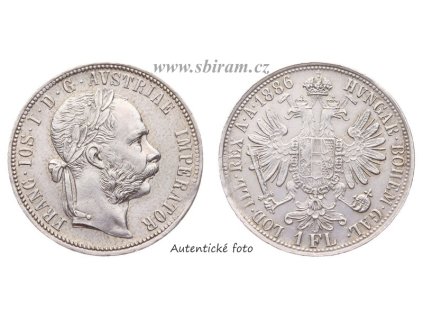 Rakousko - Uhersko, Ag (stříbrná) mince 1 Zlatník, 1886...viz autentické foto