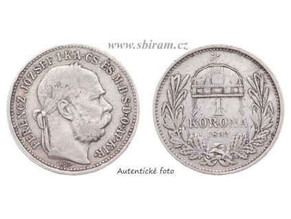 Rakousko - Uhersko, Ag (stříbrná) mince 1 Koruna, 1892 KB...viz autentické foto