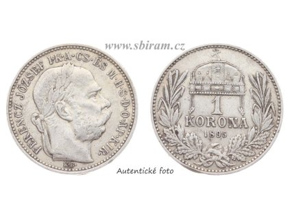 Rakousko - Uhersko, Ag (stříbrná) mince 1 Koruna, 1895 KB...viz autentické foto