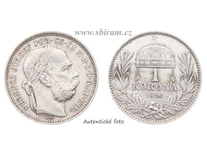 Rakousko - Uhersko, Ag (stříbrná) mince 1 Koruna, 1896 KB...viz autentické foto
