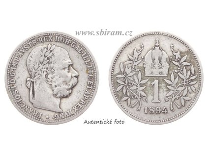 Rakousko - Uhersko, Ag (stříbrná) mince 1 Koruna, 1894...viz autentické foto
