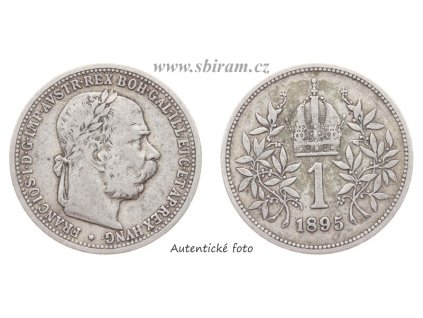 Rakousko - Uhersko, Ag (stříbrná) mince 1 Koruna, 1895...viz autentické foto