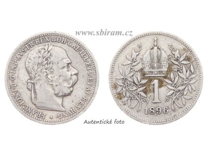 Rakousko - Uhersko, Ag (stříbrná) mince 1 Koruna, 1896...viz autentické foto