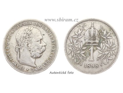 Rakousko - Uhersko, Ag (stříbrná) mince 1 Koruna, 1898...viz autentické foto