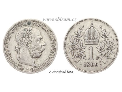 Rakousko - Uhersko, Ag (stříbrná) mince 1 Koruna, 1899...viz autentické foto