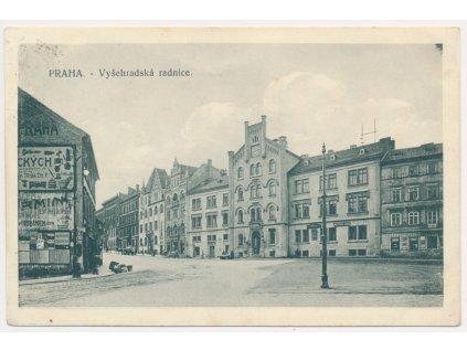 49 - Praha, Vyšehradská radnice, cca 1917; razítko polní pošty