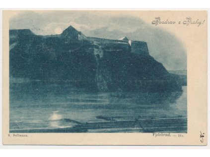 49 - Praha, pohled na Vyšehrad, foto K. Bellmann, prošlá poštou 1898