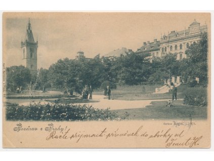 49 - Praha, oživené Karlovo náměstí, prošlá poštou 1899