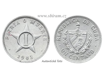 Kuba, mince 1 Centavo, 1983...viz autentické foto