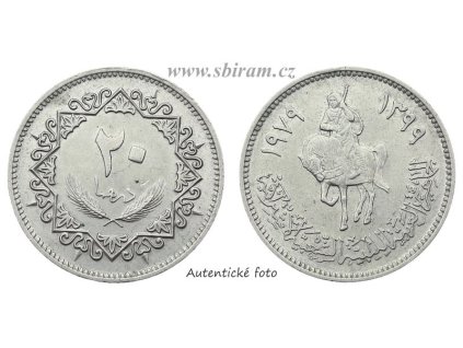 Libye, mince 20 Dirhamů, 1979...viz autentické foto