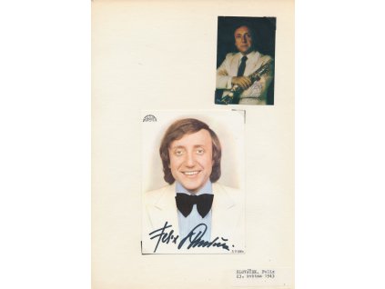 Slováček Felix (1943), dirigent, saxofonista, sběratelský list s vl. podpisy