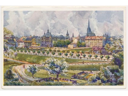 47 - Plzeň, celkový pohled od nádraží, cca 1938