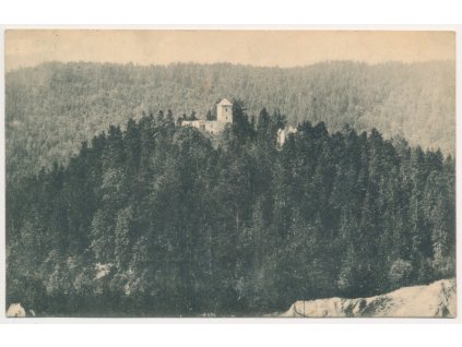 70 - Orlickoústecko, Litice nad Orlicí, pohled na hrad a okolí, cca 1924