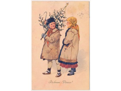 Požehnané Vánoce!, Lidové kroje, K. Šimůnek, cca 1917