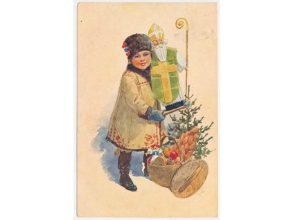 Mikulášský podrav s nadílkou, cca 1925