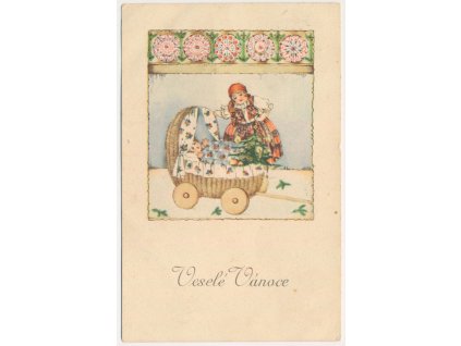 Veselé Vánoce, koláž, dle orig. Ljuby Ernapovy, cca 1930