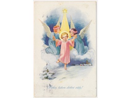 Pokoj lidem dobré vůle, Vánoční pozdrav s anděli, cca 1941