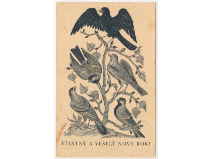 Šťastný a veselý Nový rok!, kresba K. Svolinského, cca 1931