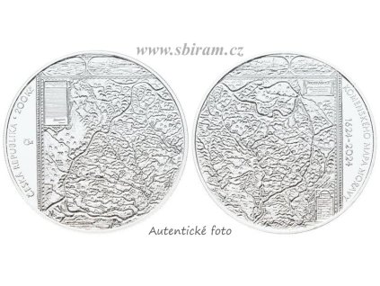 ČR, mince 200 Koruna 2024 - 400. výročí vydání Komenského mapy Moravy, stav 0/0