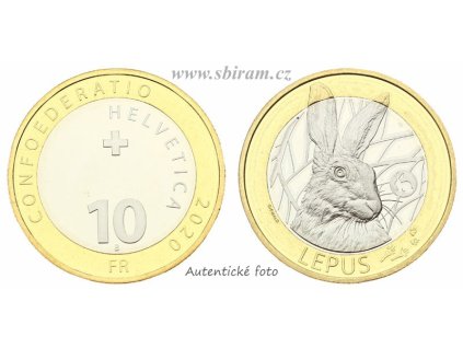 Švýcarsko, pamětní mince 10 Franků, 2020...viz autentické foto