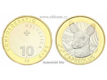 Švýcarsko, pamětní mince 10 Franků, 2019...viz autentické foto