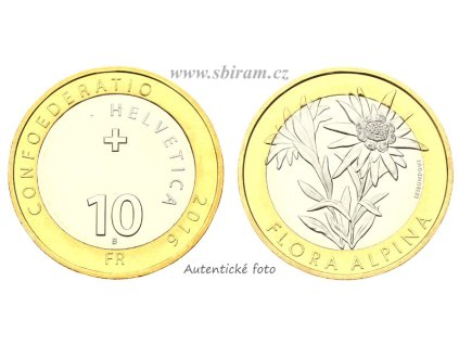 Švýcarsko, pamětní mince 10 Franků, 2016...viz autentické foto