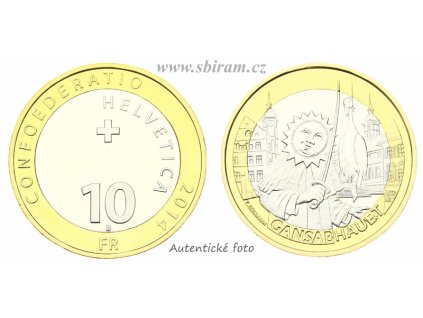 Švýcarsko, pamětní mince 10 Franků, 2014...viz autentické foto