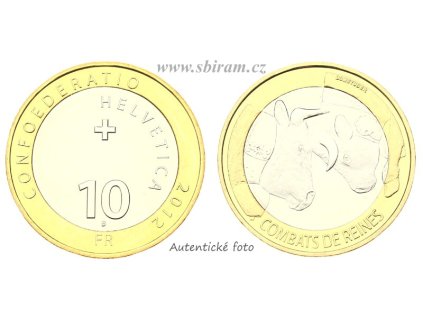 Švýcarsko, pamětní mince 10 Franků, 2012...viz autentické foto