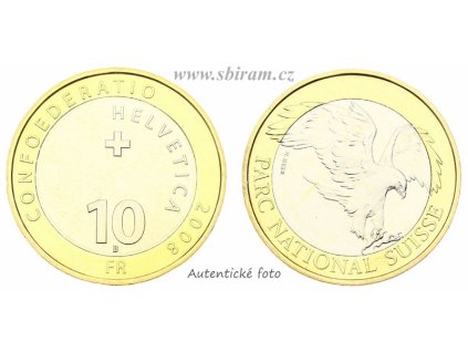 Švýcarsko, pamětní mince 10 Franků, 2008...viz autentické foto