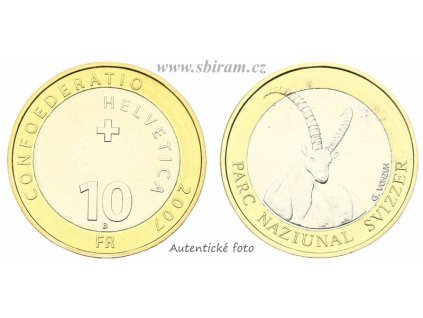 Švýcarsko, pamětní mince 10 Franků, 2007...viz autentické foto
