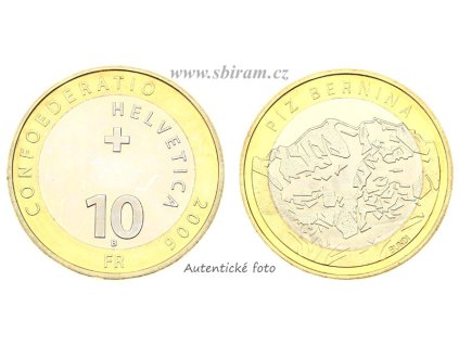 Švýcarsko, pamětní mince 10 Franků, 2006...viz autentické foto
