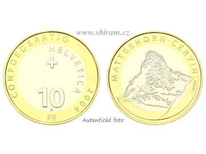 Švýcarsko, pamětní mince 10 Franků, 2004...viz autentické foto