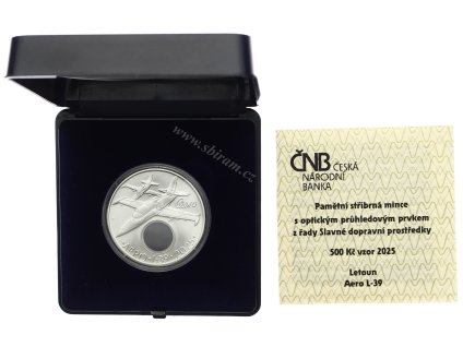 ČR, mince 500 Koruna 2025 - Slavné dopravní prostředky-Letoun Aero L-39, 0/0