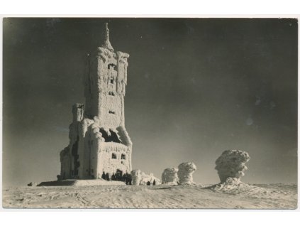 06 - Bruntálsko, Rozhledna na Pradědu, zimní partie, cca 1956