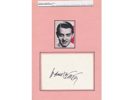 Kavka Arnošt (1917-1994), český swingový zpěvák, sběratelský list s vl. podpisem