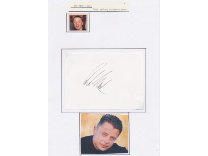 Muk Petr (1965-2010), český zpěvák, sběratelský list s vlastnoručním podpisem