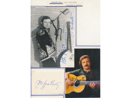 Spálený Petr (1944), český zpěvák, hudebník, sběratelský list s vl. podpisem