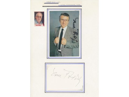 Štědrý Karel (1937-2017), český zpěvák, sběratelský list s vlastn. podpisem