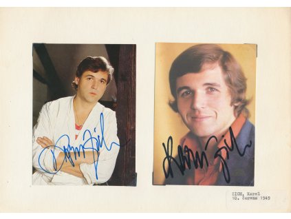 Zich Karel (1949-2004), český zpěvák, sběratelský list s vl. podpisem