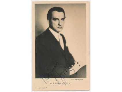 Borský Vladimír (1904-1962), český herec, portrétová pohlednice s vl. podpisem