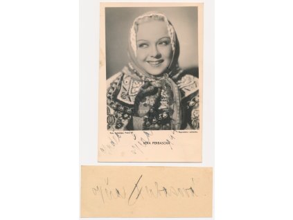 Ferbasová Věra (1913-1976), česká herečka, pohlednice s vlastnoručním podpisem