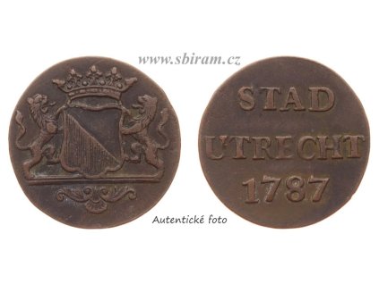 Holandské království, mince 1 Duit, 1787...viz autentické foto