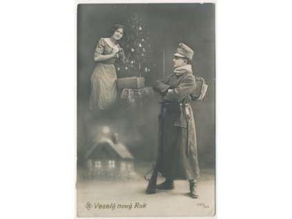 Veselý Nový rok, Voják a jeho milá "Vzpomínání na dálku", cca 1917