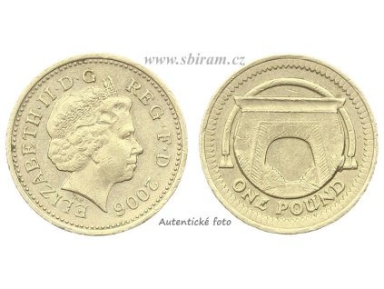 Velká Británie, mince 1 Pound, 2006...viz autentické foto