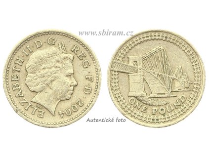 Velká Británie, mince 1 Pound, 2004...viz autentické foto