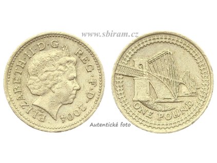 Velká Británie, mince 1 Pound, 2004...viz autentické foto